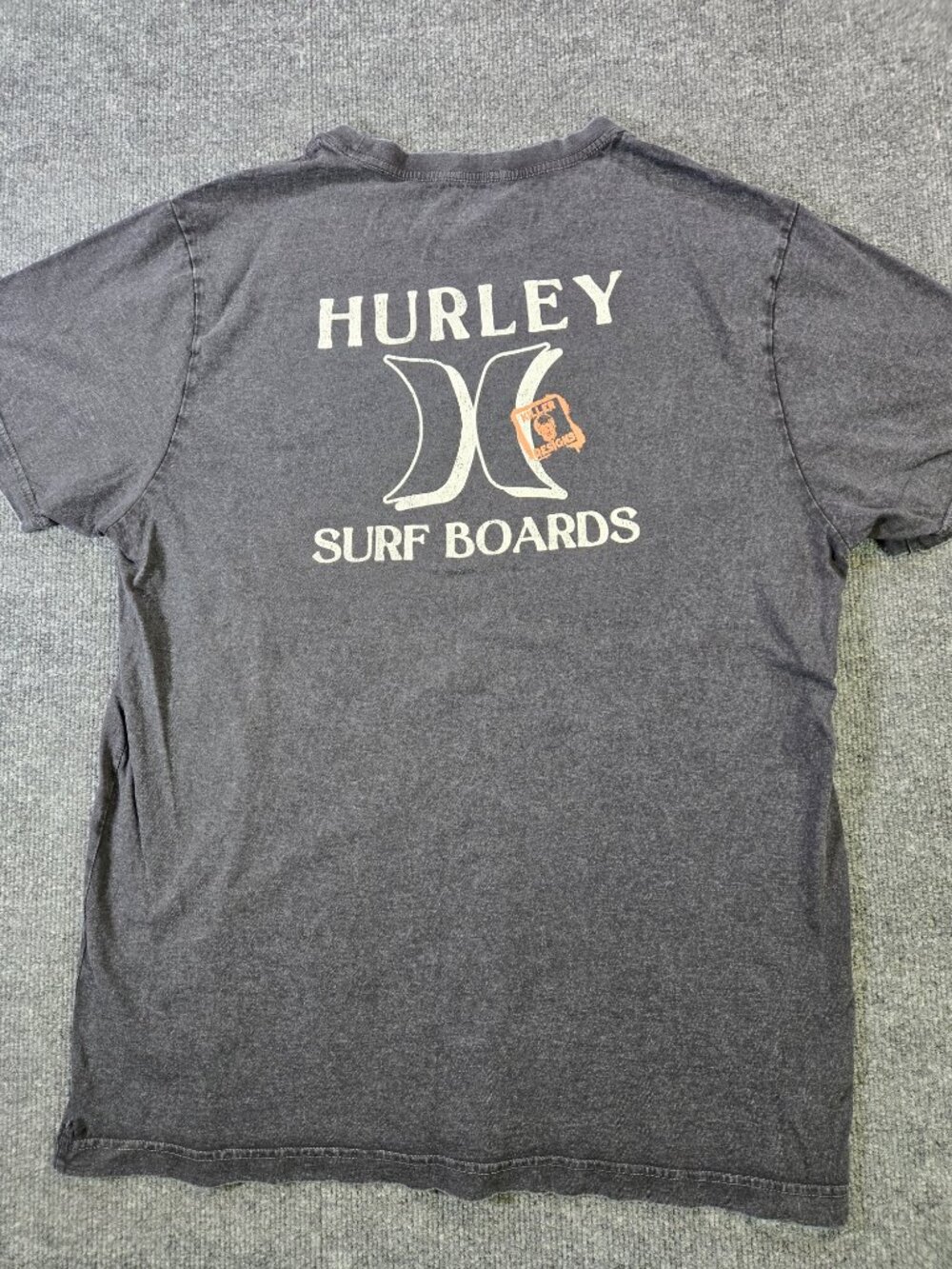 Hurley Surf Boards T-Shirt Mens L Black Short Sleeve Crew Neck Graphic Logo Tee